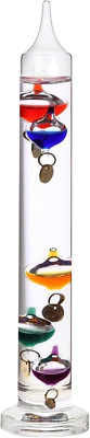 Galileo 14 Inch Glass Thermometer with 5 Multi Colored Spheres in Fahrenheit ...