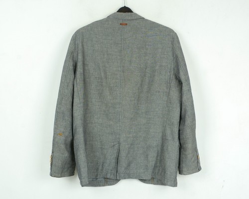 Camel Active Hombre Ru 42 US Blazer Eu 52 Chaqueta Sport Abrigo Gris Lino Cotton - Imagen 6 de 9