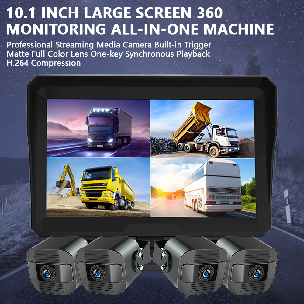 Backup Camera with 10.1 Inch Touch Screen Monitor, 4 AHD 1080P Backup Camera