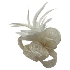 Small Fascinator Feather Flower Hair Clip Pin Party Wedding Royal Ascot Prom