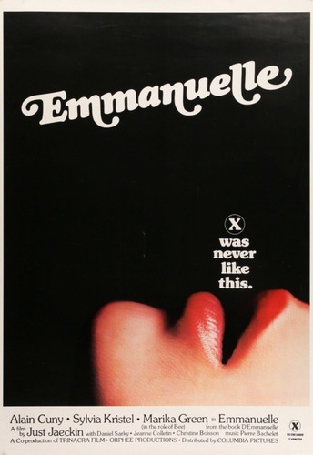 REPRO TOILE AFFICHE CINEMA FILM POSTER PHOTO EMMANUELLE 1974 SYLVIA KRISTEL DVD - Photo 2/2