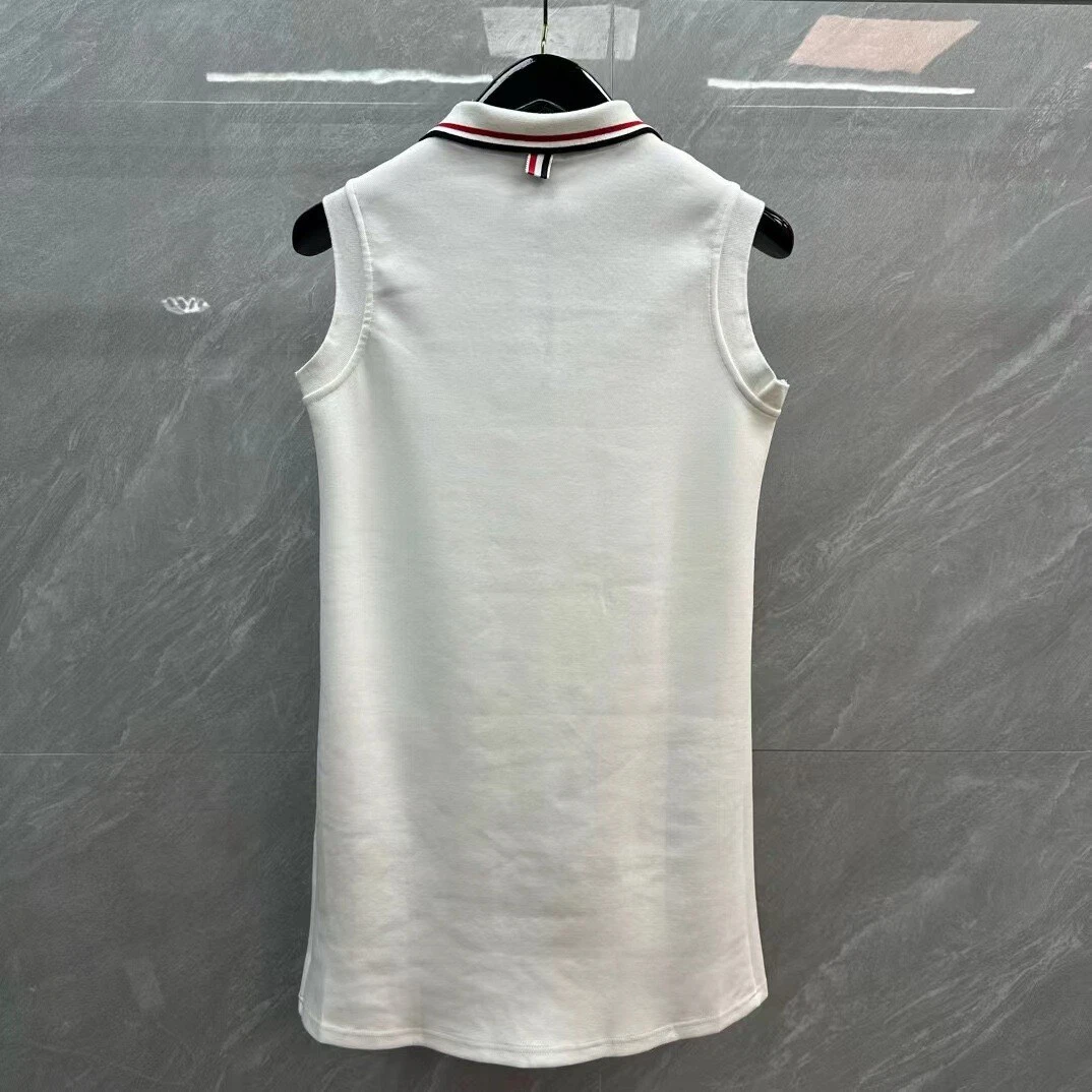 Abito canotta smanicata Thom Browne estivo monopetto doppia tasca