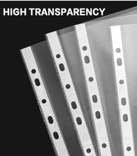 40 Clear Plastic Page Protectors Sheet Reinforced 11-Hole Fit 3 Ring