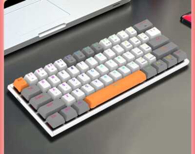 Gaming Keyboard Mini  Compact Keyboard RGB Backlit Portable 61 Keys USB NWB