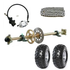 44" Rear Live Axle Kit 8" Wheels Sprocket Pillow For ATV Quad Go Kart Golf Cart