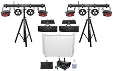 2 Chauvet DJ GigBAR Flex Lights Footswitches Stands Facade LED Fogger Gal Fluid