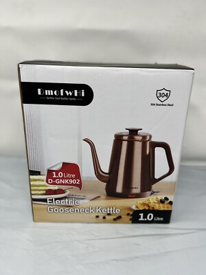 DmofwHi Gooseneck Electric Kettle 1.0L 100% Stainless Steel Copper Color 