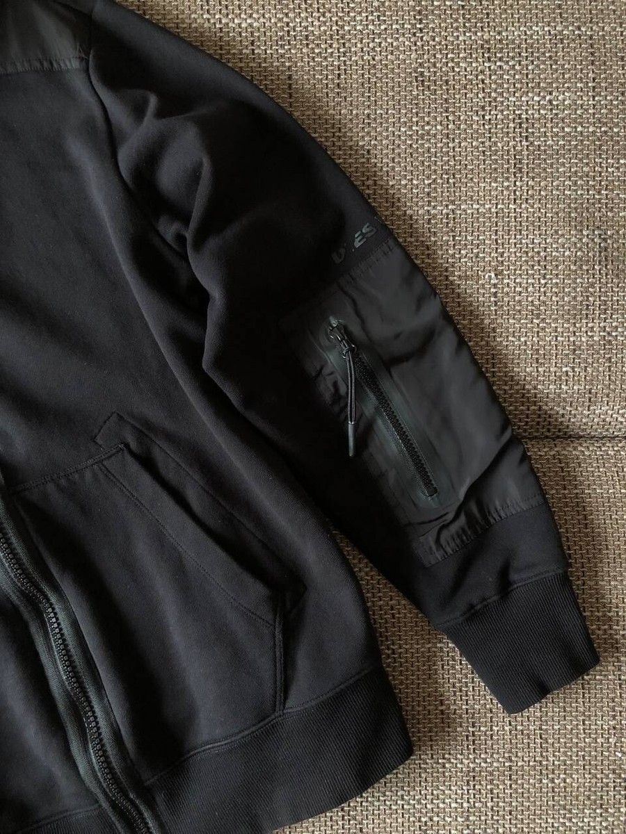 【oan】Nylon Patch Fleece Zip Up Iron Heart IHSW-11-BLK 14oz Ultra Heavyweight Loopwheel