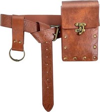 Renaissance Belt Pouch Waist Bag Steampunk Medieval 1Pouch-Brown