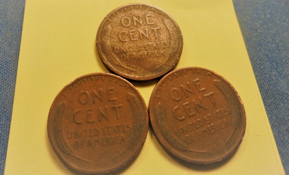 1925 P,1926 P.1927 P,  WHEAT Cents ( OBV.  LAMINATION  ERRORS    #YEL567P - Image 3 of 4