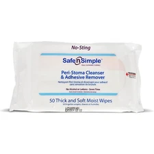 Adhesive Remover Wipes - 50 Large No-Sting Skin Prep Wipes Medical Skin Adhes...