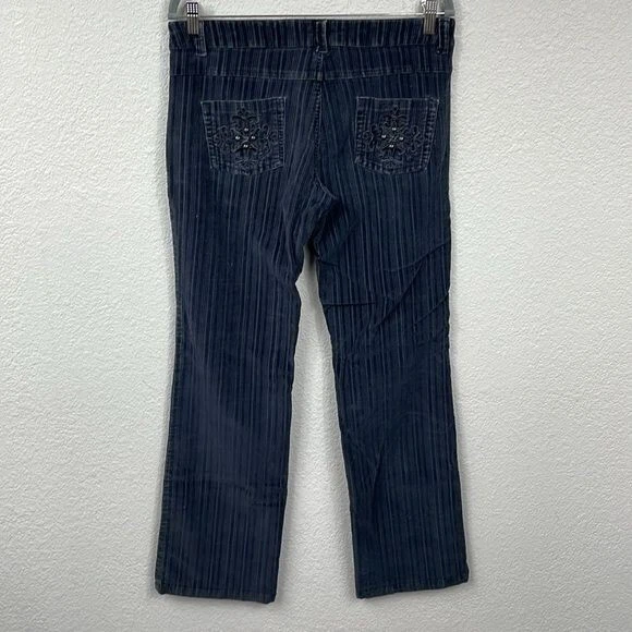 Pantalones De Colección Morgan de Toi Negro Pana Acanalados Rayas Bootcut Y2K Moto Talla 42 Foto 4 de 4