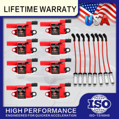 D514A Ignition Coils Pack(8) & WIRES FOR 07-16 Chevy GMC LS2 LS3 LS4 LS7 ENGINES