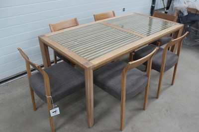 Willis Gambier Hadleigh Oak Gl Dining Table 6 Grey Wooden Willis Gambier Hadleigh Oak Gl