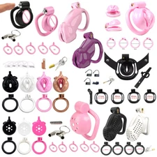 Realistic Chastity Cage ABS Resin 4 Colors Sissy Realistic Pussy Chastity Cage##
