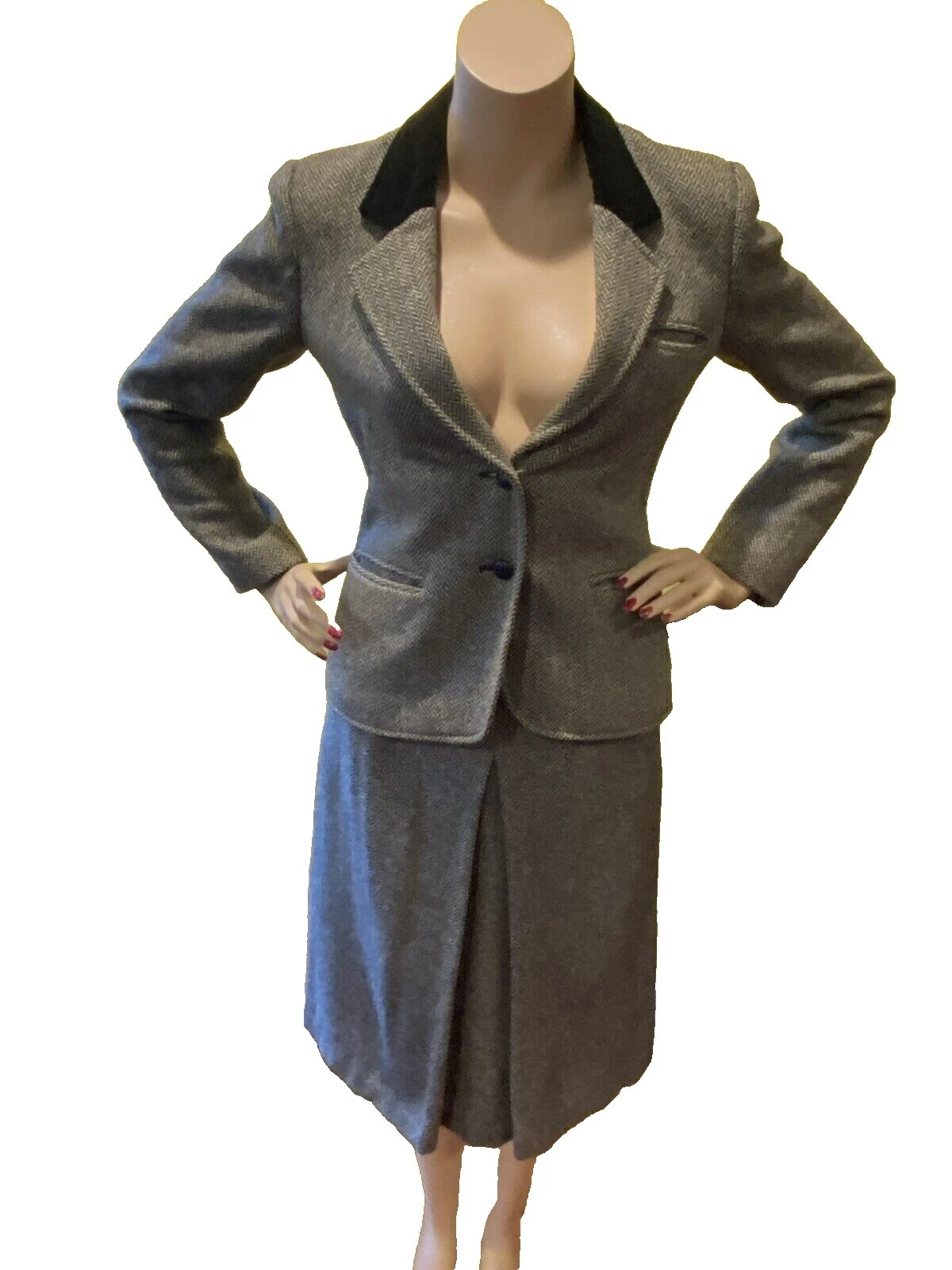 Trajes Vintage de Tweed falda trajes, juegos y Suit Separates para Mujeres