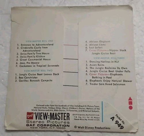 Walt Disney World Adventureland GAF View-Master Packet A-949 - Picture 8 of 9