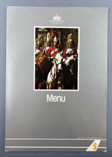 BRITISH CALEDONIAN FIRST CLASS AIRLINE MENU TRIPOLI LIBYA - LONDON BCAL 1977