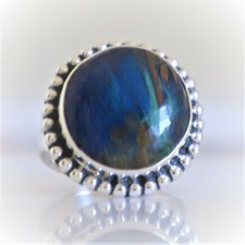 AZURITE NATURAL GEMSTONE RING 925 STERLING SILVER HANDMADE JEWELRY RING 3 TO 12
