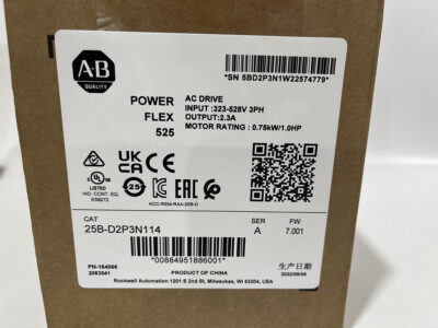 Brand New Allen-Bradley 25B-D2P3N114 Ser/A PowerFlex 525 AC Drive Fast Shipping