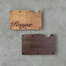 Personalized Wood Minimalist RFID Wallet  Laser Engraving Choice Of Color