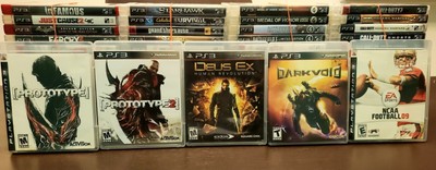 PS3 Playstation 5 Game Lot~ Prototype 1 & 2 Deus EX Dark Void NCAA Football 09 4