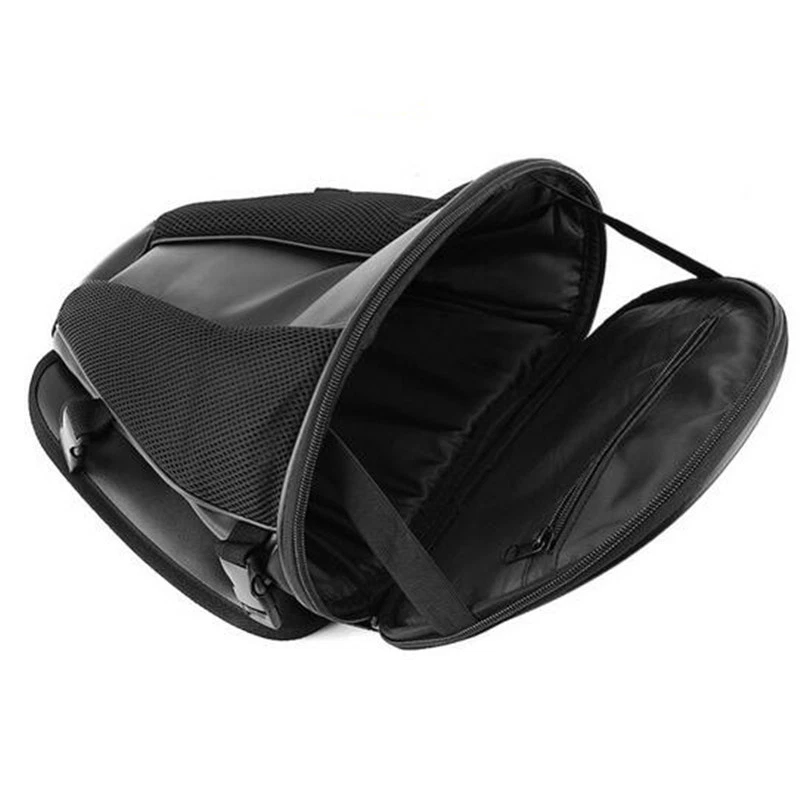 Motorcycle Sport Tail Back Bag Seat Carry Bag Luggage Saddlebag Waterproof Black - Image 2 of 4