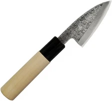 Mikihisa Deba Japanese Kitchen 3.13" Tsuchime Carbon Steel #2 Blade Poplar Wood