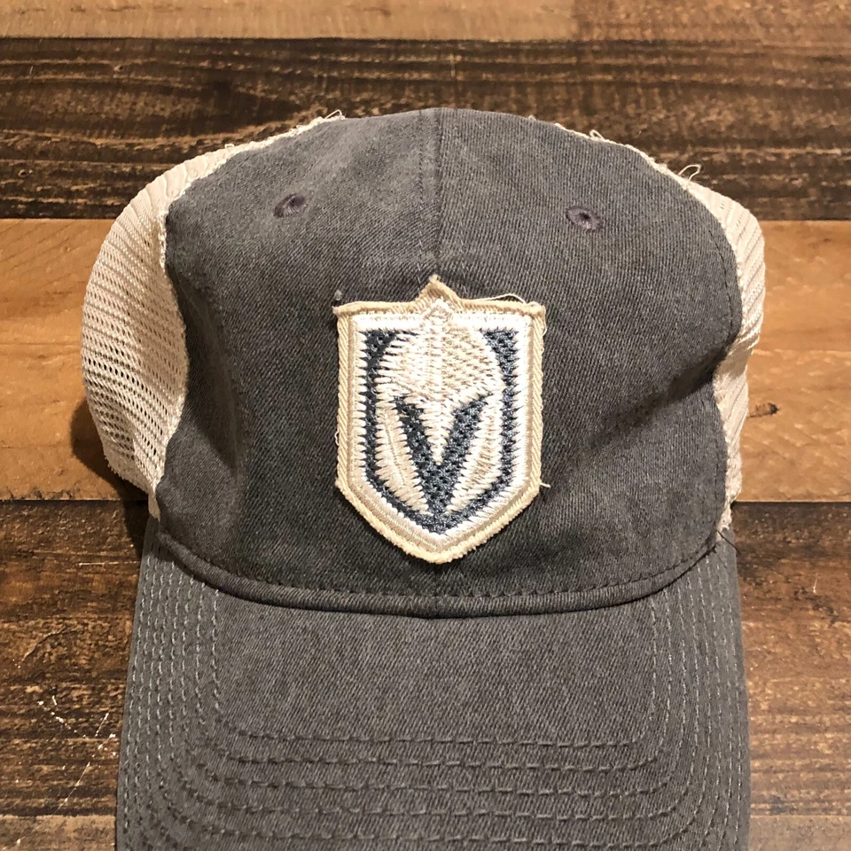 Vegas Knights Hat Snapback Cap Mens Gray Beige Mesh Back NHL Hockey Casual Adult - Image 2 of 4