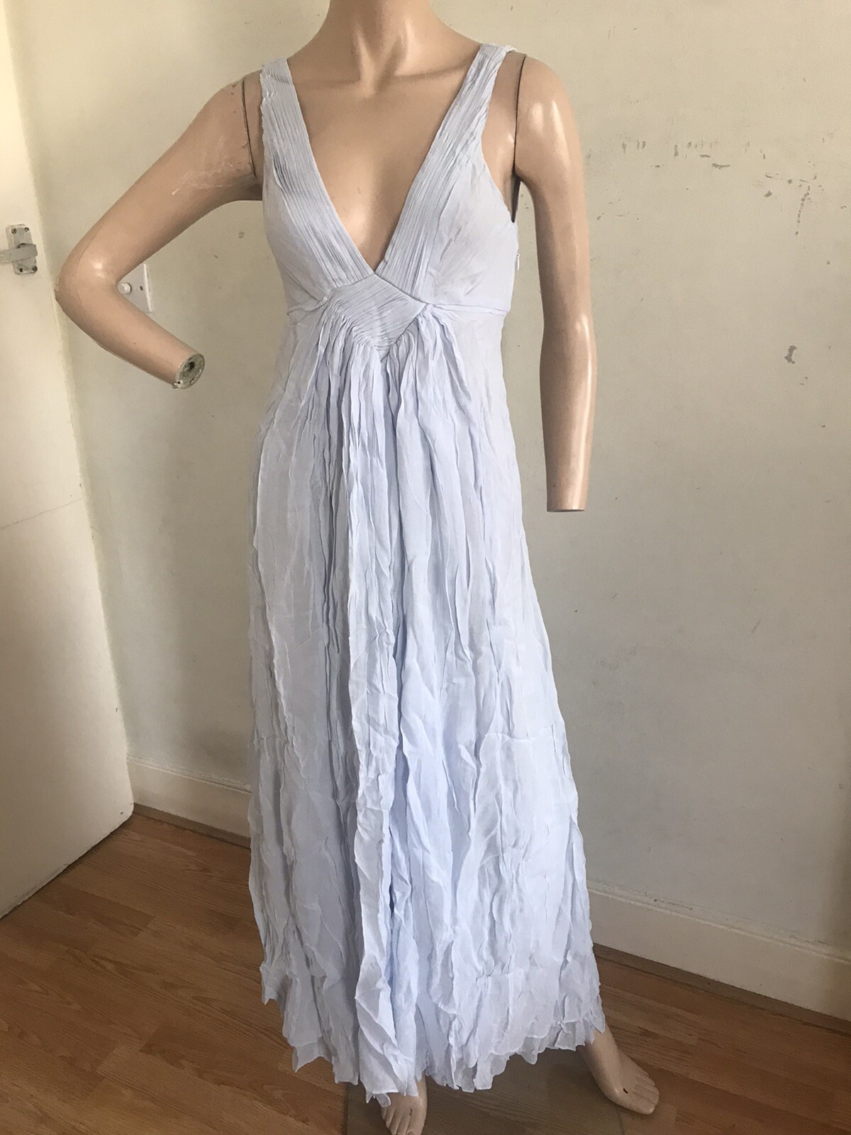 KATE MOSS TOPSHOP RARE BLUE CHIFFON BALL GOWN MAXI DRESS UK 16 EU 44 LARGE BNWT image 5