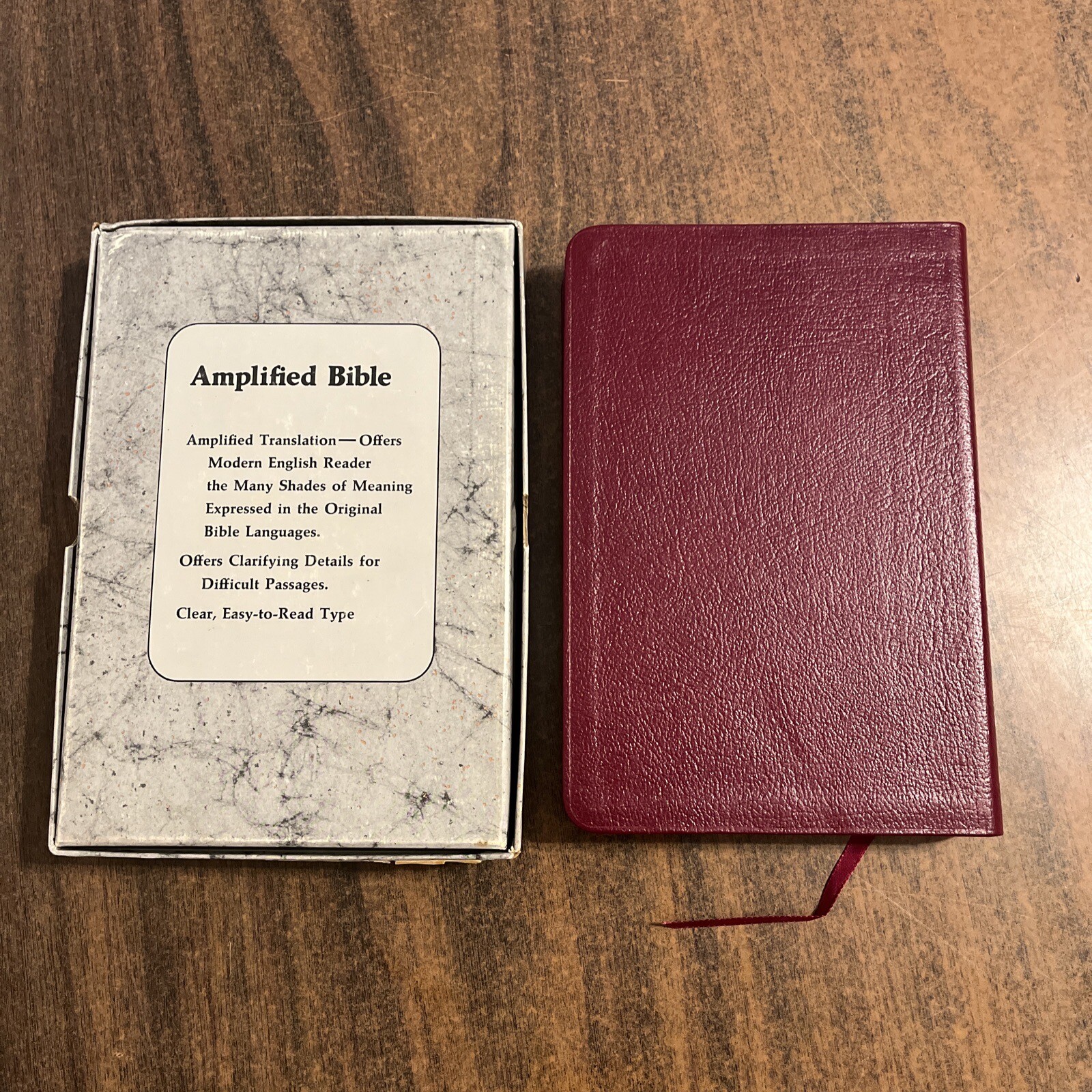 Amplified 1965 (Pre 1987 Classic AMPC) Bible Burgundy Bonded Leather
