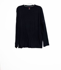 Hanes Long Sleeve Crew Neck T-Shirt Black M