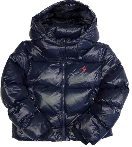 Polo Ralph Lauren Girls Down Filled Quilted Puffer Jacket Size 7 Navy