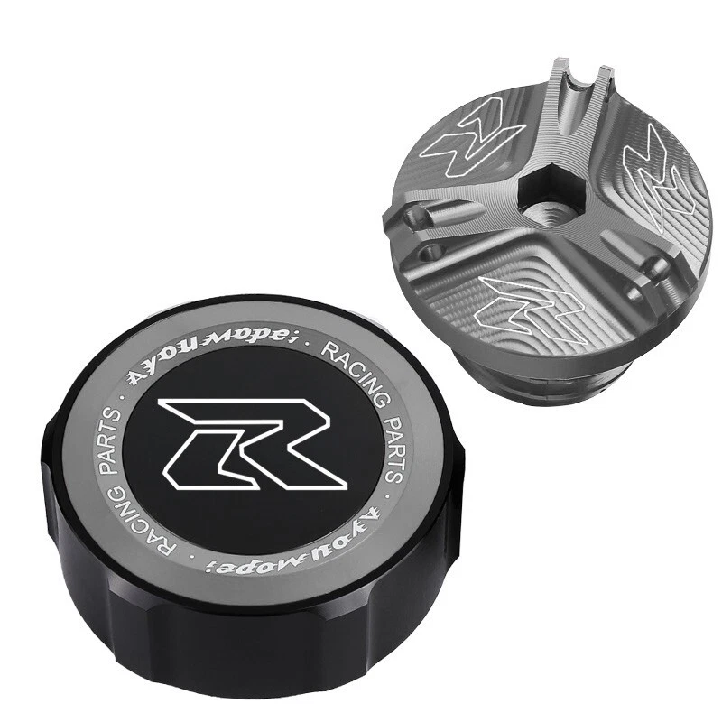 Tapa de llenado de aceite de cubierta de depósito de líquido de frenos delantero para Suzuki GSXR 600/750/1000 Foto 4 de 4