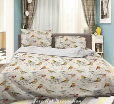 3D Bird Floral Pattern Colorful Quilt Cover Set Duvet Cover Bedding Pillowcases