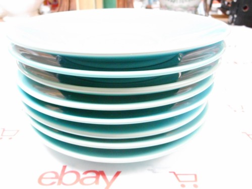 8 Vintage Franciscan Gladding McBean Turquoise Blue Saucers - Picture 6 of 7