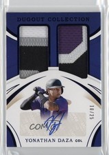 2020 Panini Immaculate Dugout Collection Relics /25 Yonathan Daza Auto e9p