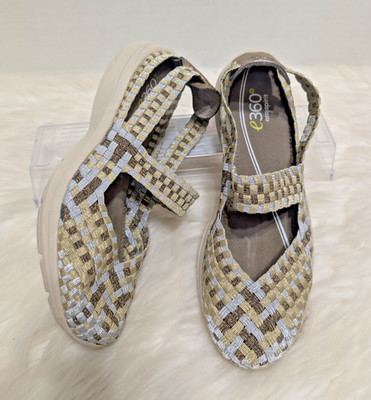 Easy Spirit e360 Shoes Womens Size 7.5 Woven Comfort Mary Jane Flats Quartet