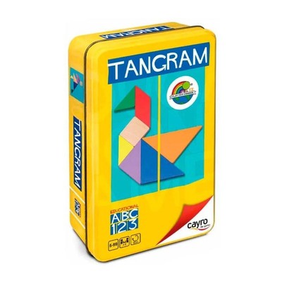 Öko Holz Tangram Puzzle Set Kinder Lernspiel in Metallbox 15 cm - Open Box