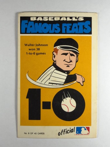 Walter Johnson #8 1972 Fleer Famous Feats card