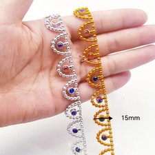 8-9M Plastic Trimming Ribbon Crown Hollow Embellishment Cloth Sewing Craft Multi