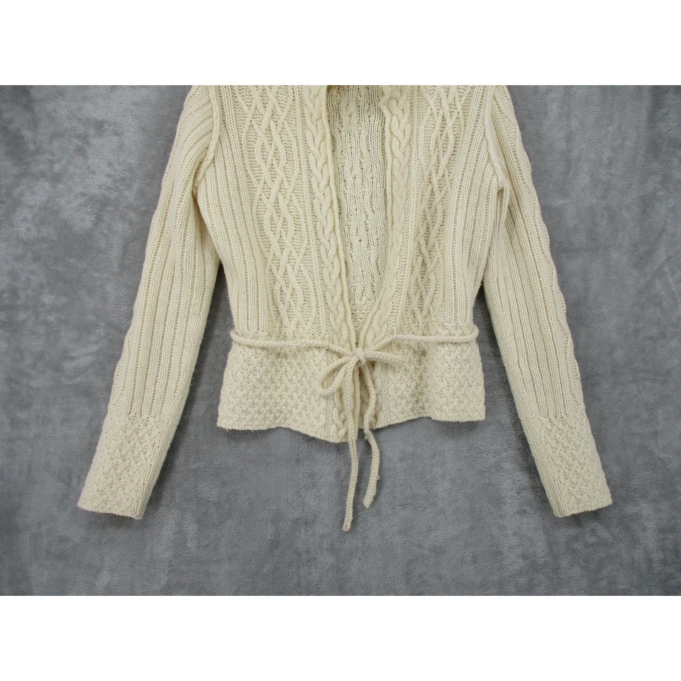 Suéter Vintage Banana Republic Mujer Grande Lana Cable Grueso Tejido Años 90 Y2K Corbata Foto 4 de 4