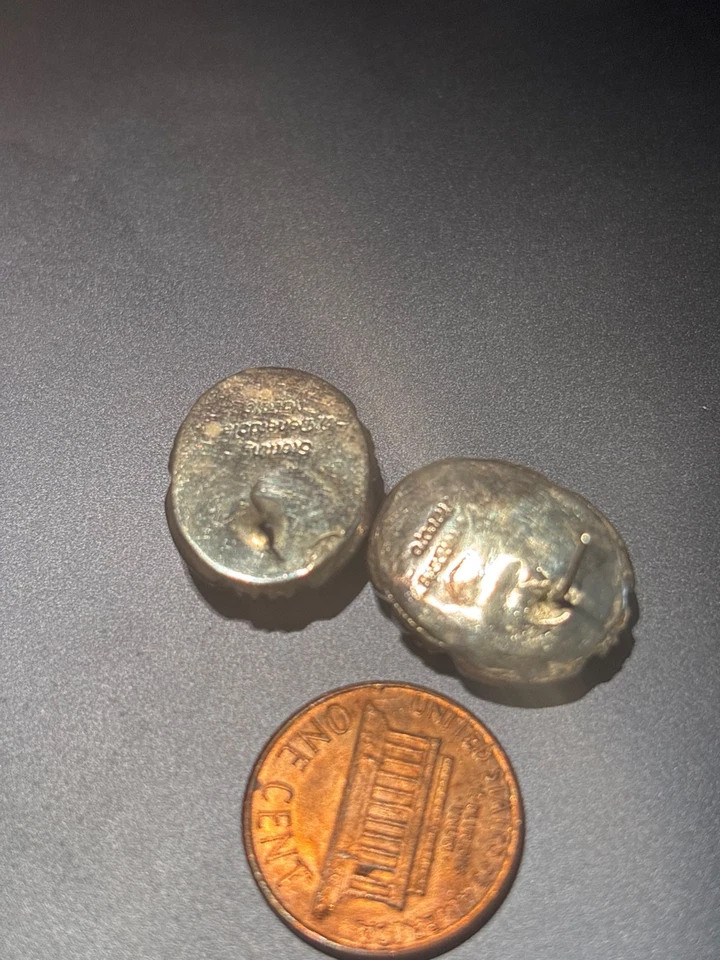 Rare Estate Vintage Turquoise and Silver 925 stud earrings - Image 2 of 4