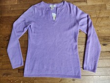 Peck  Peck 100 Cashmere 2 Ply Size Medium Lilac Womens V-neck Sweater NEW