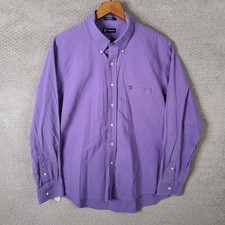 Chaps Shirt Mens XL 36-37 Purple Oxford Button Down Long Sleeve Cotton Blend
