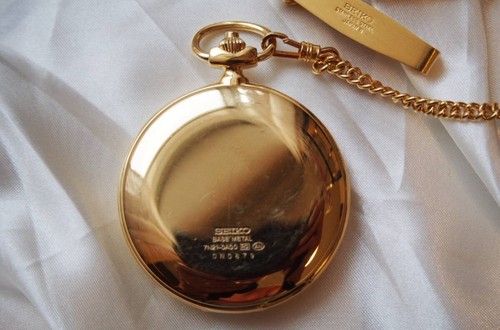 1997 Near MINT Seiko Pocket Watch 7N21-0A00 ASGP Gold Quartz Mens JDM From JAPAN - Picture 4 of 5