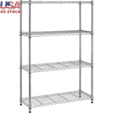 Adjustable Heavy Duty Metal Shelving Unit 4 Tier Storage Rack Organizer New