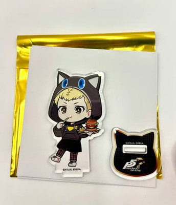 Persona 5 Royal P5R Ryuji Sakamoto Mini Cafe Morgana Acrylic Stand Official New