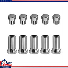 10PCS TR414AC Chrome Valve Stem Sleeve Covers and Caps, Universal Vehicles