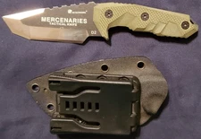 HX Outdoors D-170 Mercenaries Tactical Fixed Blade Knife w/ Sheath D2